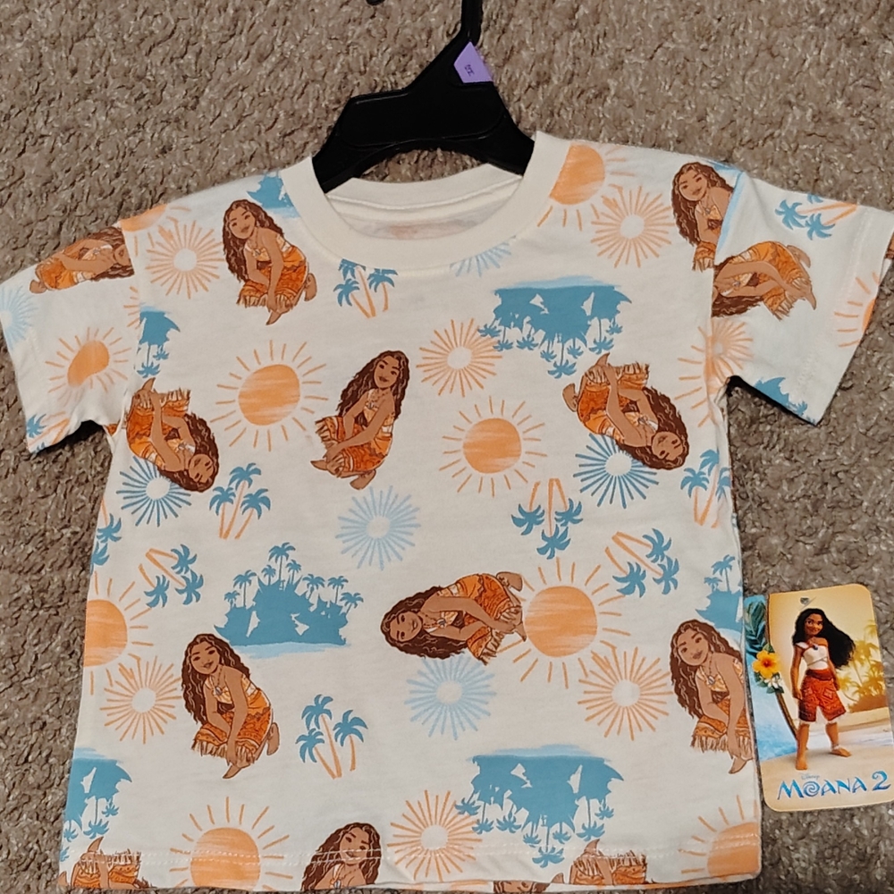 Disney Moana Kids T-Shirt - White, Orange, and Blue